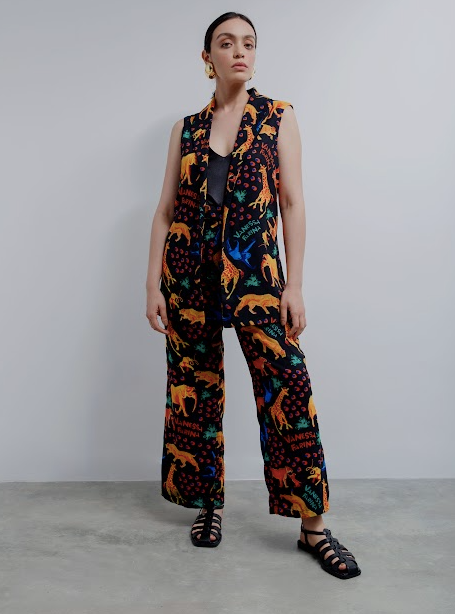 Jimena Black Vest by Vanessa Farina