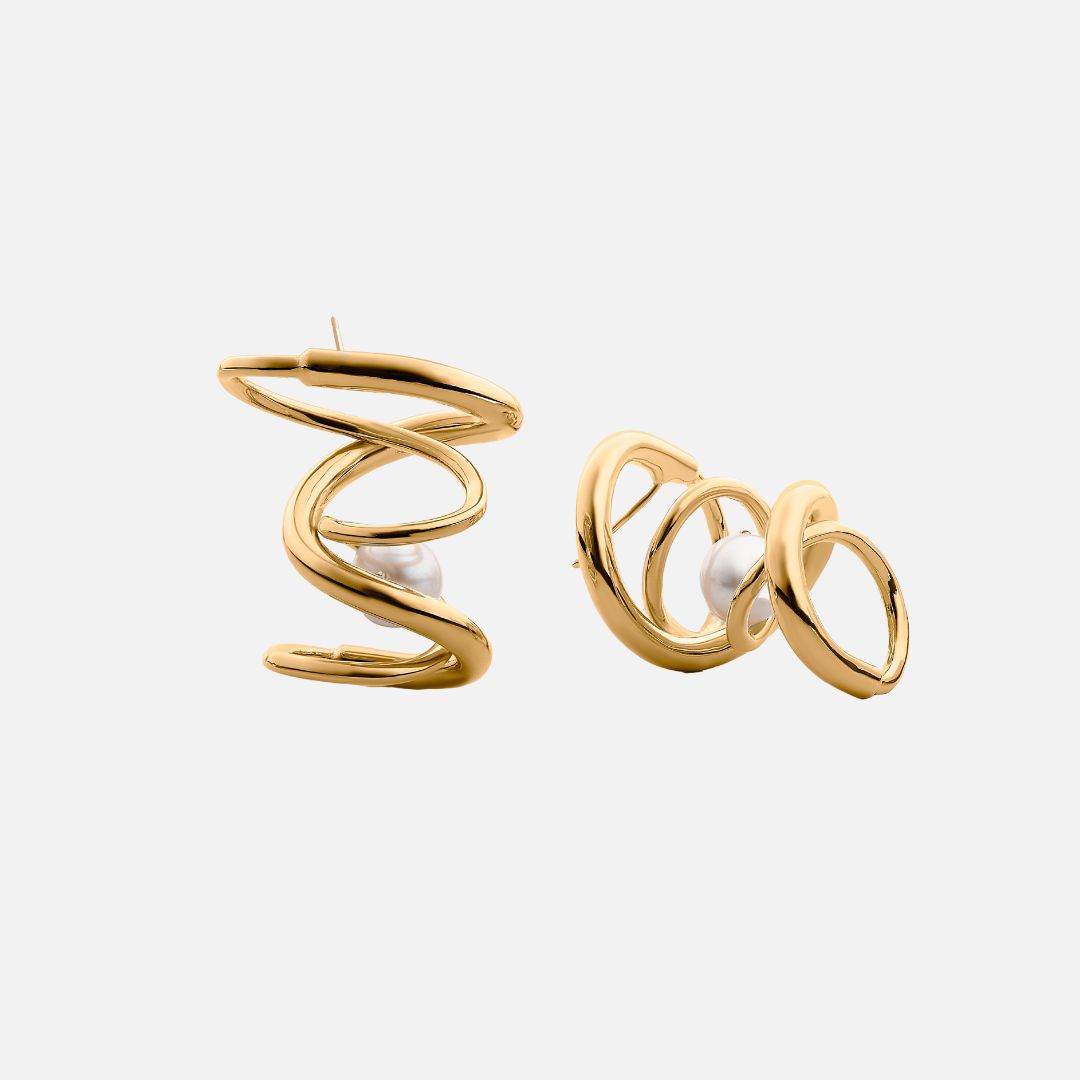 Camille with Pearls Earrings I Gold & Silver by Pieretti