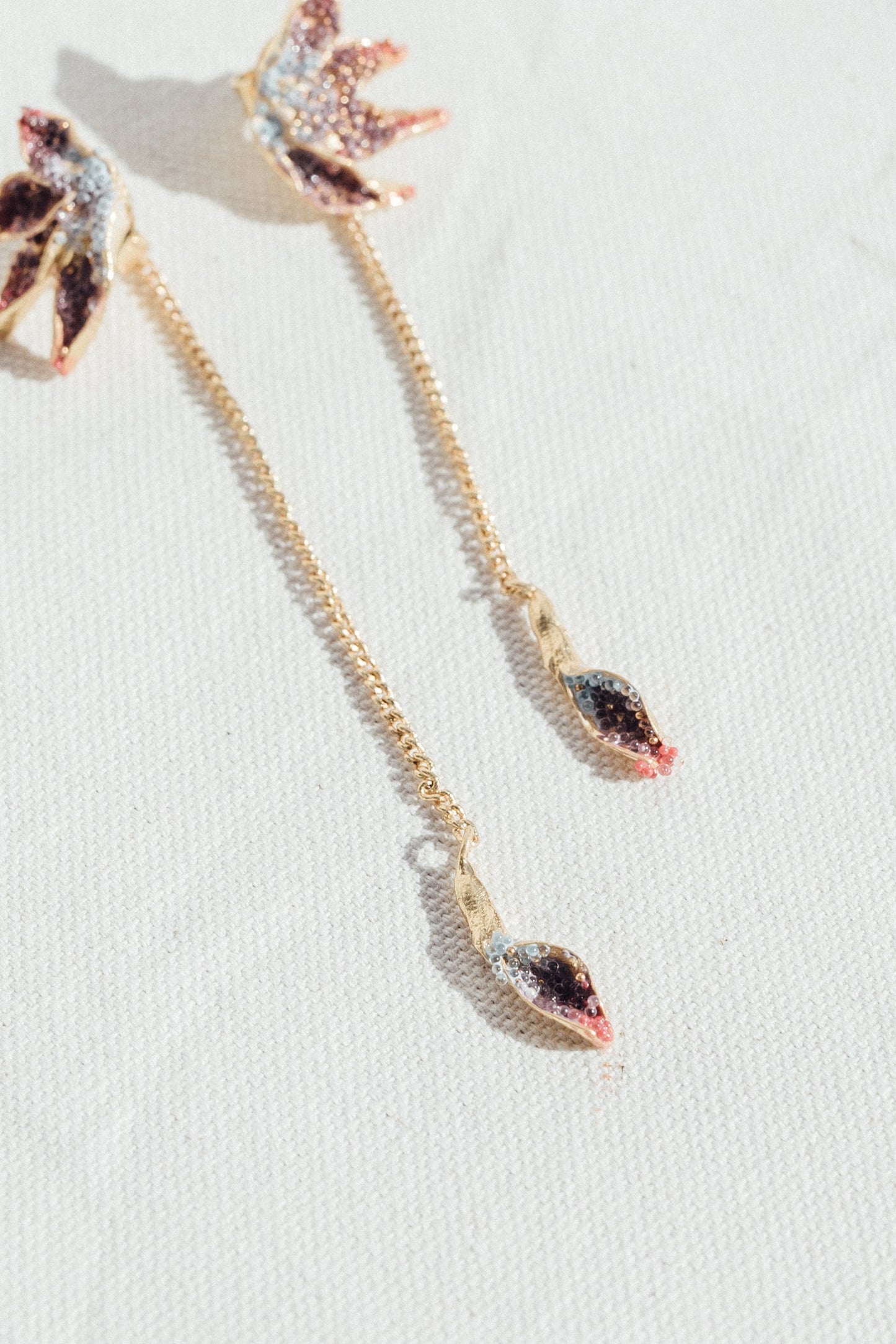 Pistilo Flower Chain Earrings by Câpâ