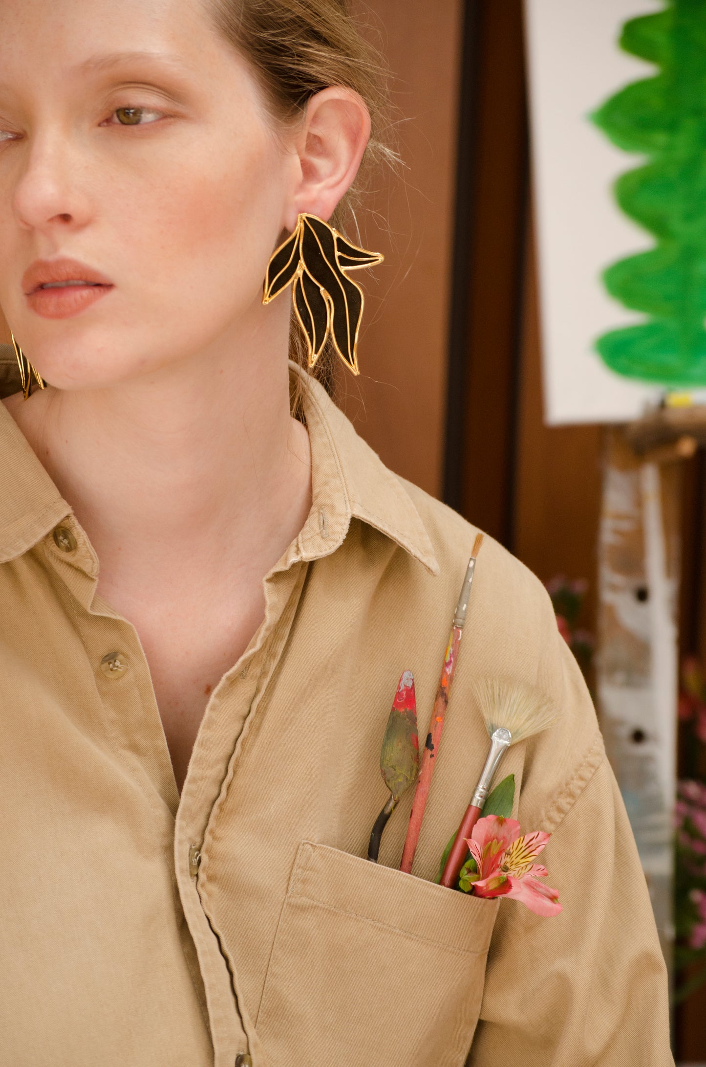 Olive Leaves Earrings by Amulettos
