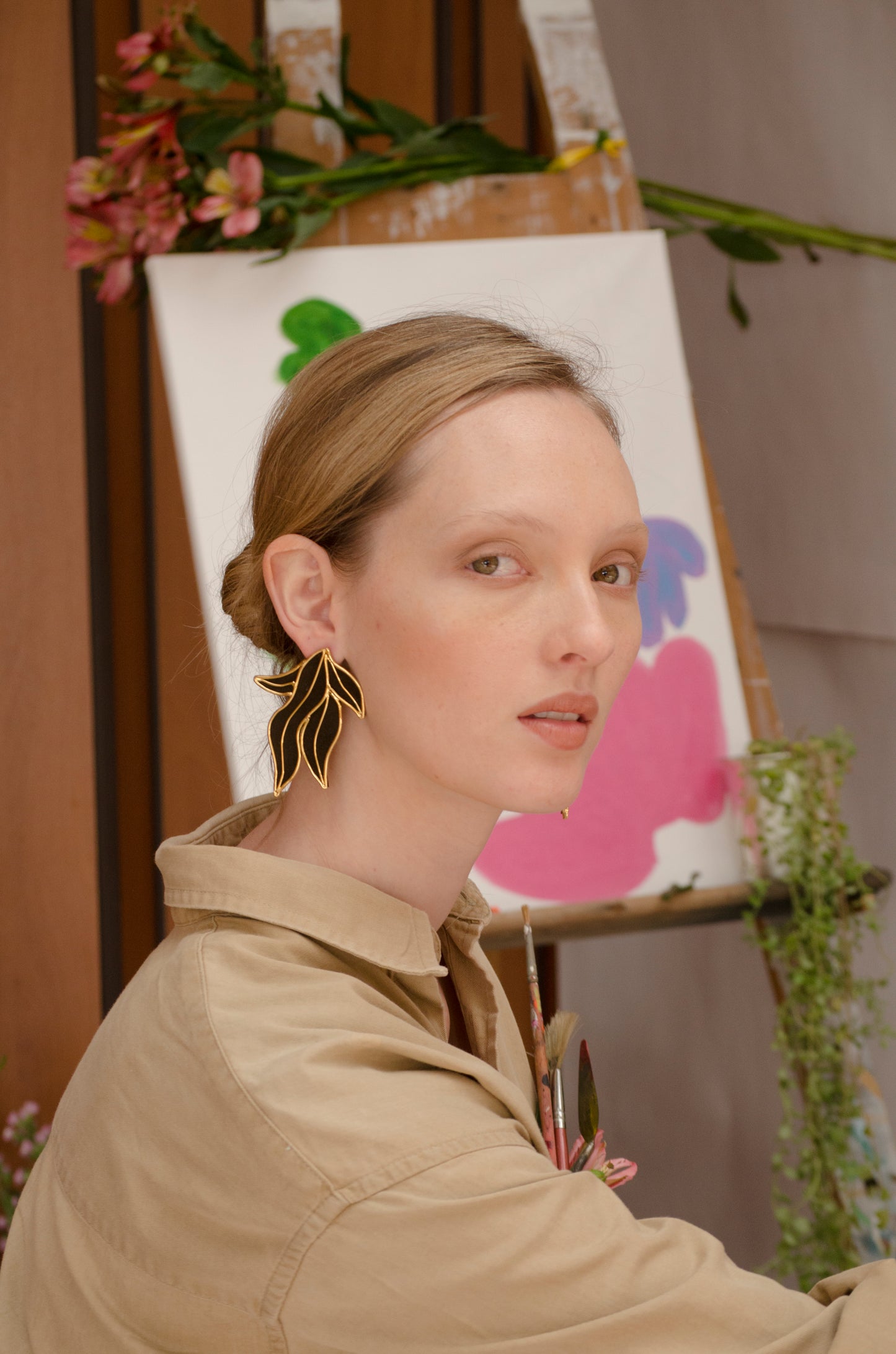 Olive Leaves Earrings by Amulettos