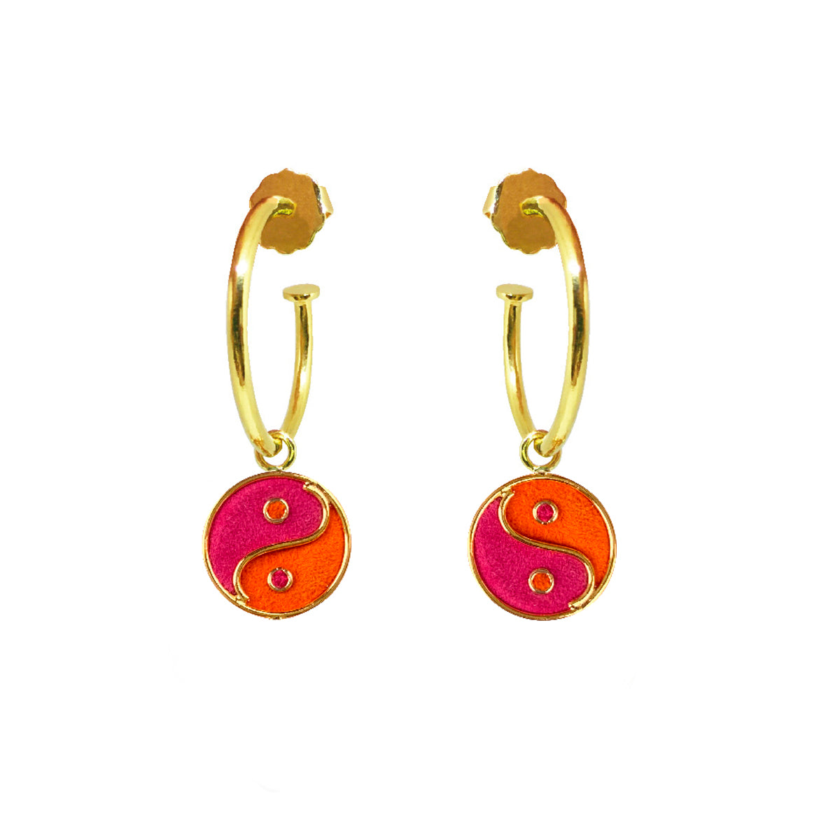Ying Yang Hoops I Earrings I 祝好运 Buena Suerte Good Luck I Amulettos x Zarè