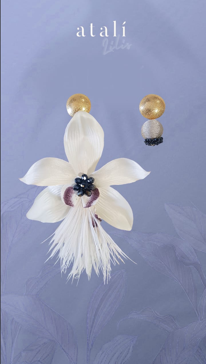 Orchid Asymmetric Earrings by Atalí