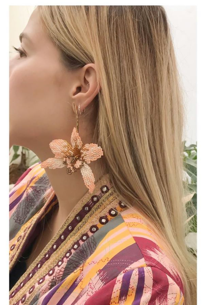 Blush Pink Orchids I Statement Earrings