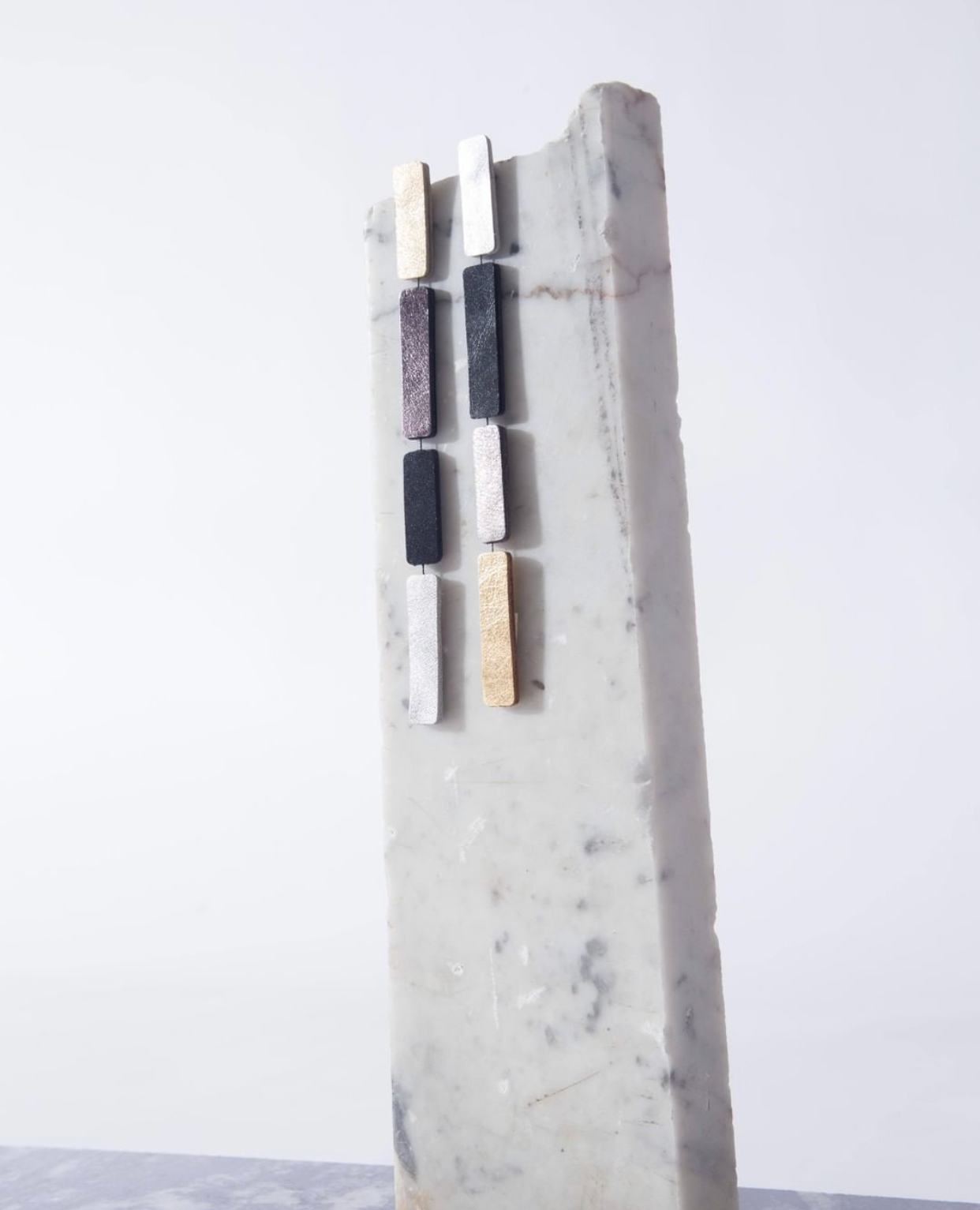 Rainbow Rectangle Long Earrings by Iskin Sisters