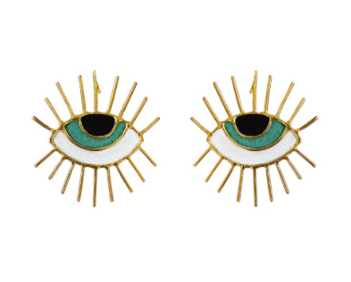 Studs Mini Eye Eyelash I Earrings by Amulettos