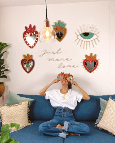 Yellow Heart Mirror by Amulettos Home I Pre-order