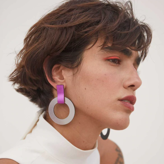 Mies Circle Earrings Large by Iskin Sisters