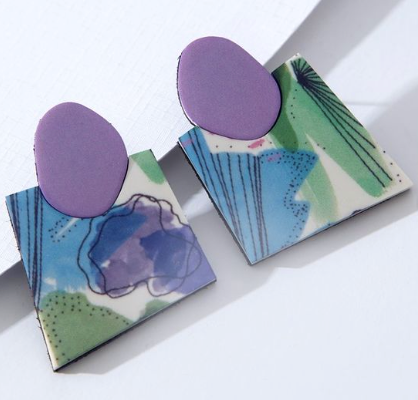 Print Earrings by Iskin Sisters