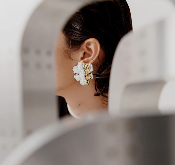 Duo Baroque Roses Earrings by Nayibe Warchausky