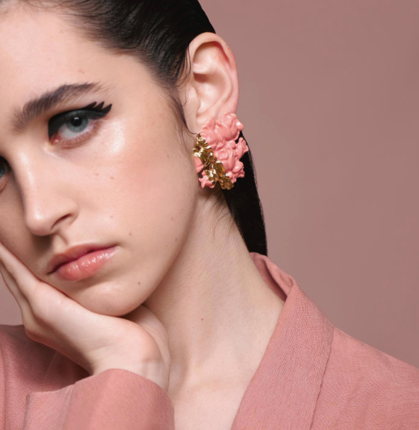 Duo Baroque Roses Earrings by Nayibe Warchausky