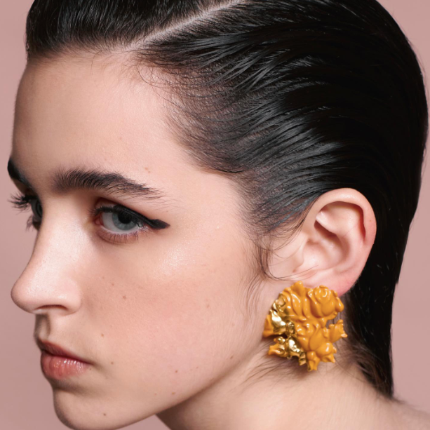 Duo Baroque Roses Earrings by Nayibe Warchausky