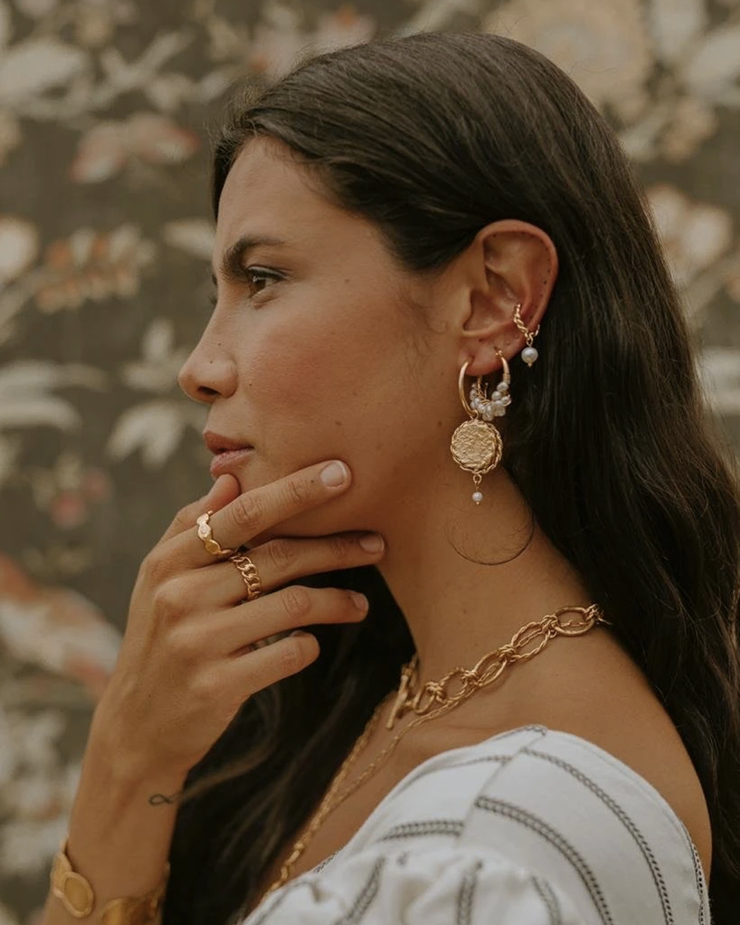 Doble Coins Hoops I Earrings by Crisobela