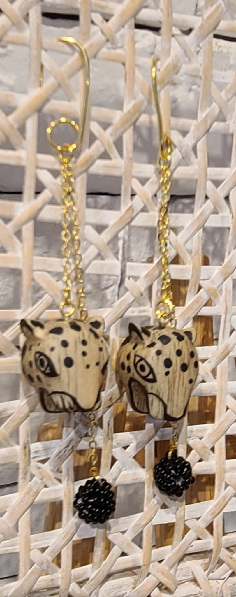 Jaguar Head Long Earrings