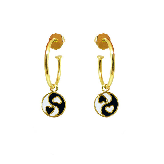 Ying Yang Love Hoops I Earrings I  祝好运 Buena Suerte Good Luck I Amulettos x Zarè