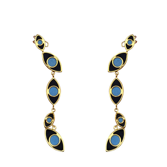 Rain of Eyes Color Dualcuff Earrings by Amulettos