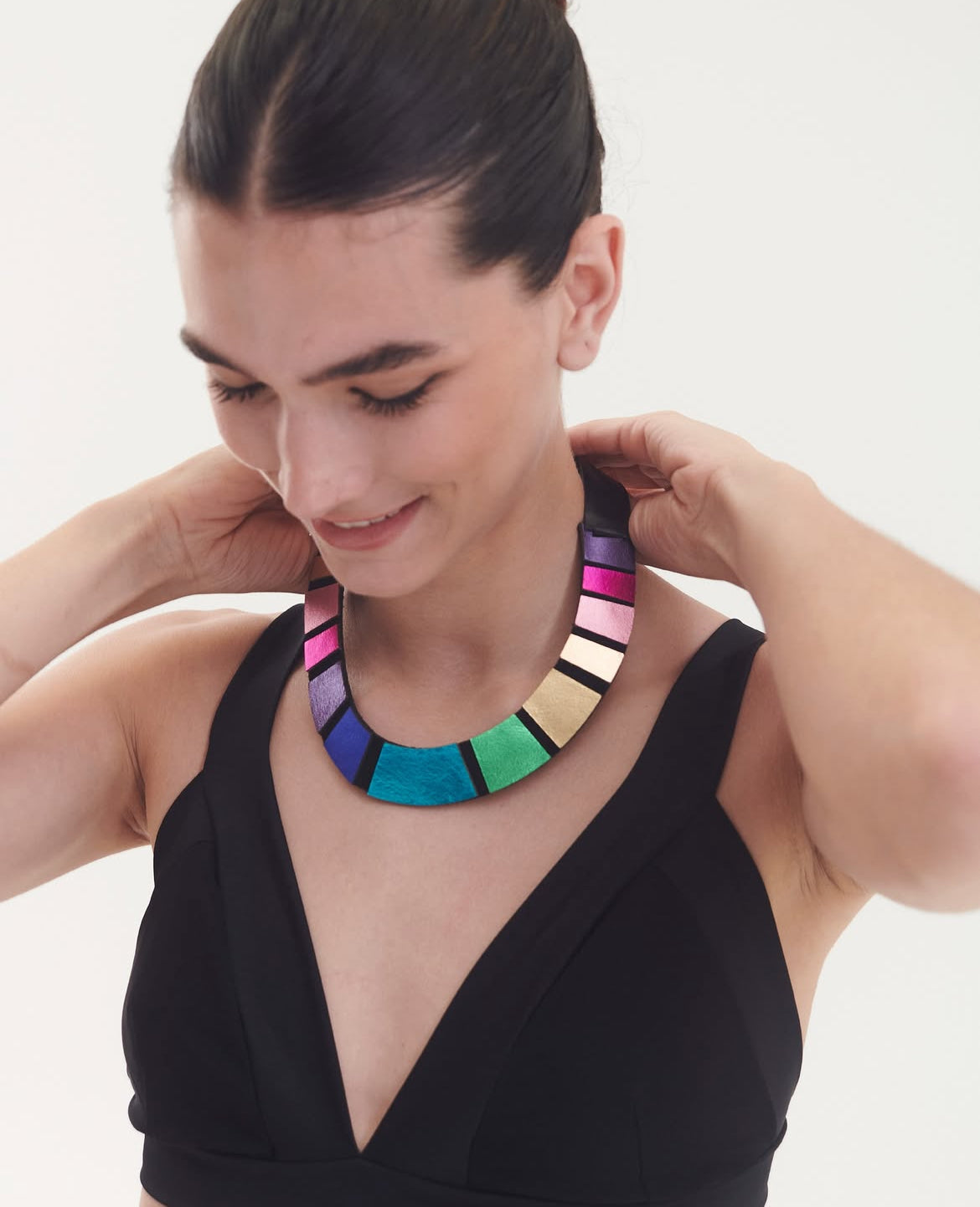 Rainbow Necklace Round by Iskin Sisters