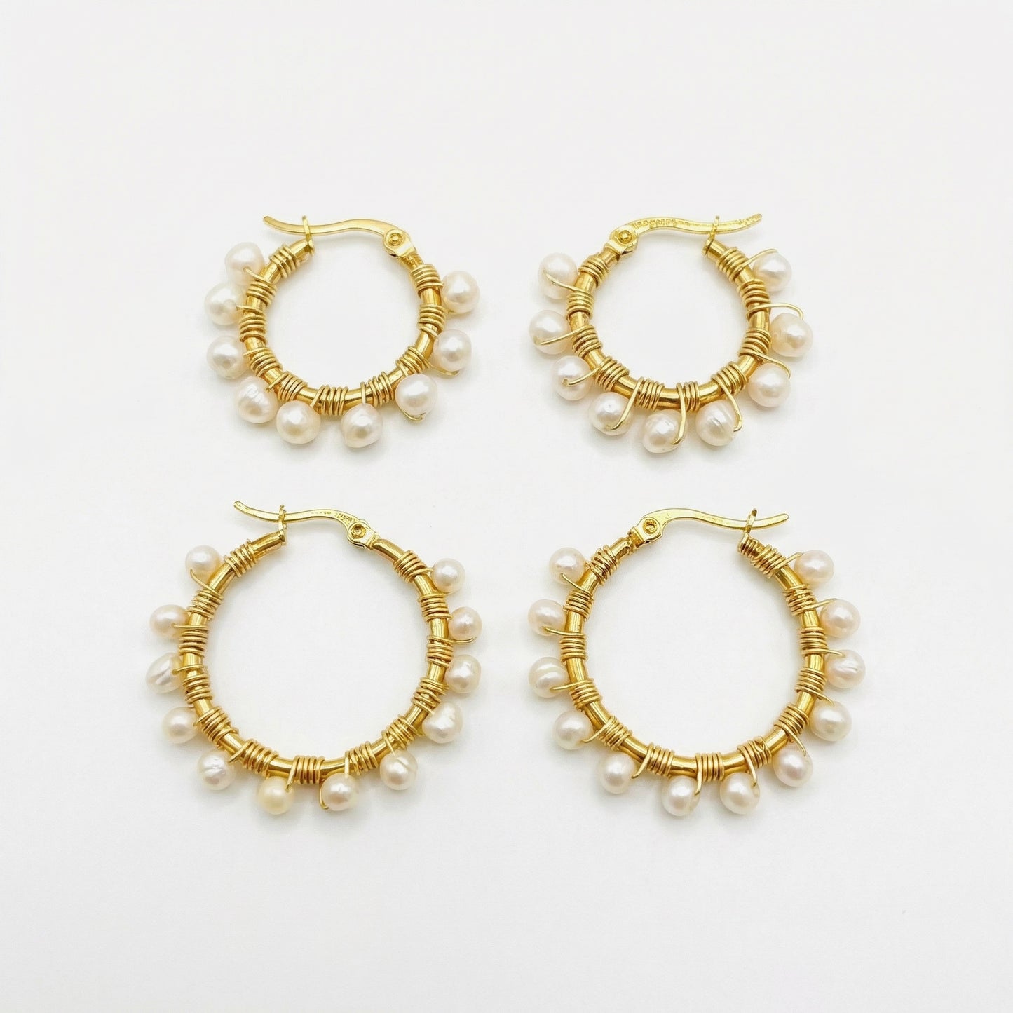 Pearl Hoops by Zarè