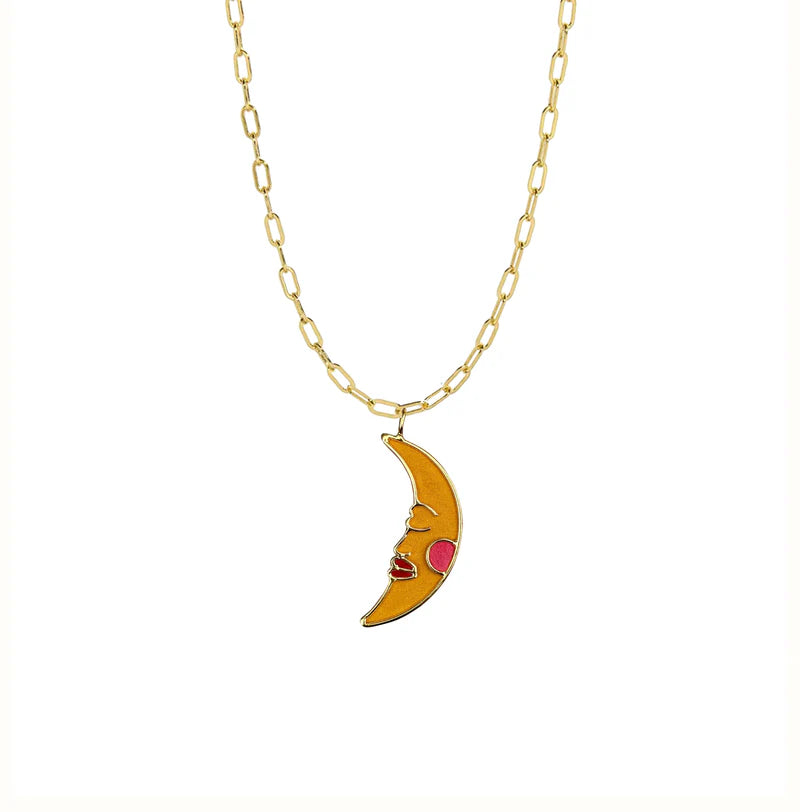 Chain Link Mini Velvet Moon Yellow by Amulettos