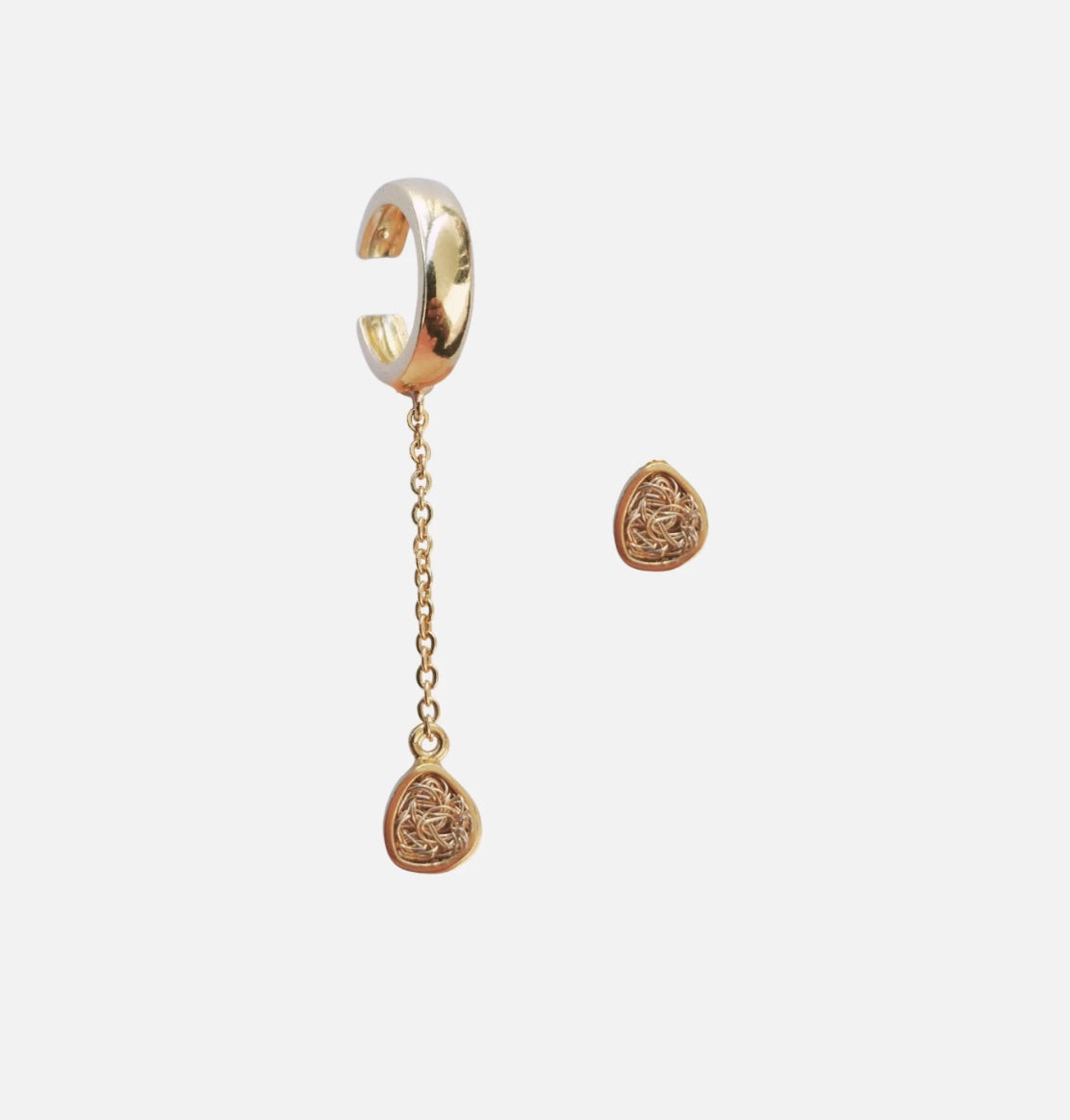 Gold Earcuff I Asymmetrical Earrings by Daniela Millan