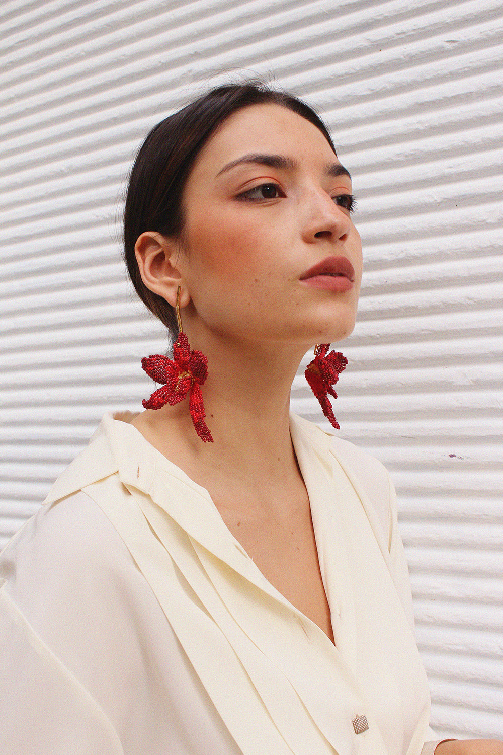 Red Orchids Earrings I Contact us for Pre Order