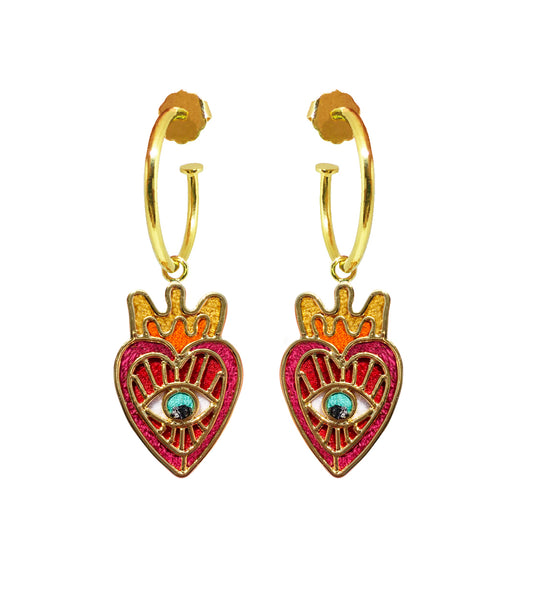 Mini Hoops Milagros del Corazón I Earrings by Amulettos