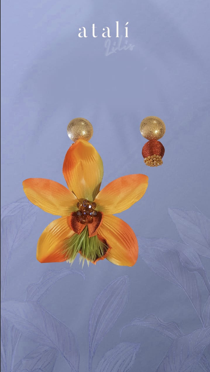 Orchid Asymmetric Earrings by Atalí