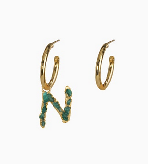 ABC Charm Emerald Hoops by Fenomena I Earrings