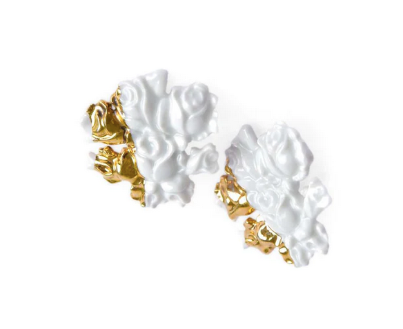 Duo Baroque Roses Earrings by Nayibe Warchausky