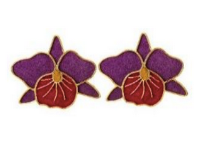 Orchids Cattleya Marsala Earrings by Amulettos