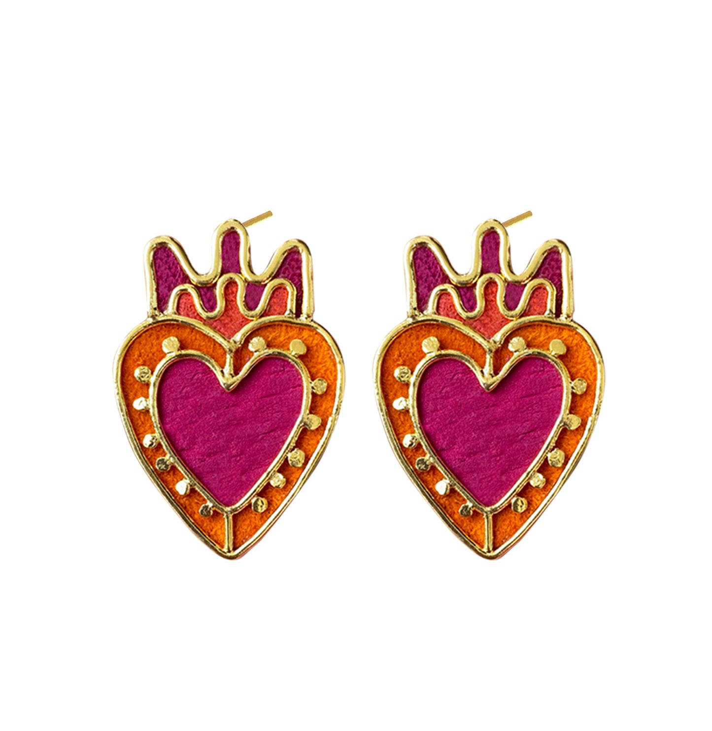 Studs Mini Corazón y Punto I Earrings by Amulettos