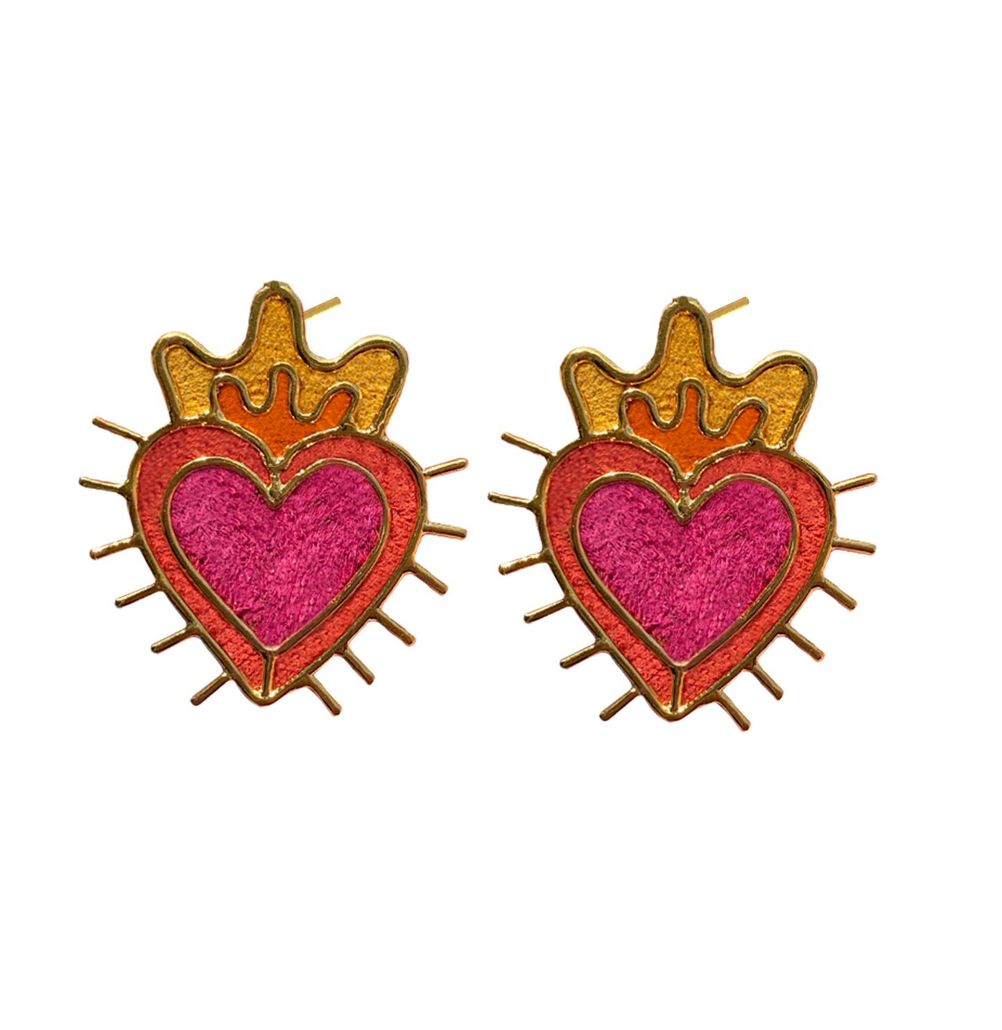 Studs Mini Sagrado Corazón I Earrings by Amulettos