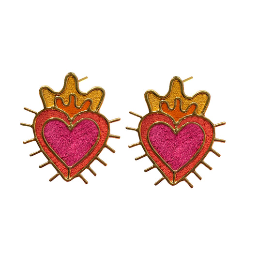 Studs Mini Sagrado Corazón I Earrings by Amulettos